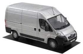 Silver 1:43 Scale Diecast Peugeot Boxer Model