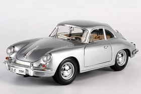 1:18 Silver Bburago Diecast 1961 Porsche 356B Coupe Model