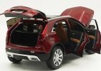 Dark Red 1:18 Scale Diecast 2022 Cadillac XT4 SUV Model