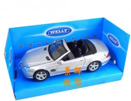 1:24 Scale Silver Mercedes-Benz SL500 Convertible Model