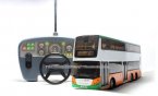 1:64 Scale White-Green NO.8 Hong Kong RC Double Decker City Bus