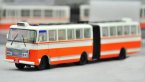 1:76 Scale Orange NO. 55 ShangHai SK661F Die-Cast Bus Model