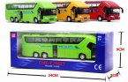 Kids 1:50 Scale Red / Green / Yellow Die-Cast Tour Bus Toy