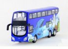 Kids Pull-Back Function Red /Blue Die-Cast Double Decker Bus Toy