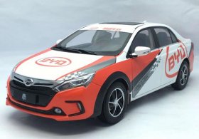 White-Orange 1:18 Diecast 2014 BYD Qin CRC Racing Car Model