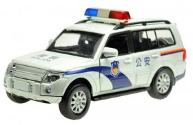 White 1:32 Scale Police Theme Diecast Mitsubishi Pajero Toy