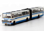 White-Blue 1:64 Scale Diecast Beijing Articulated Bus Model