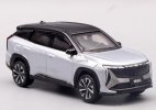 1:64 Scale Silver / Blue Diecast 2023 Geely Boyue L SUV Model