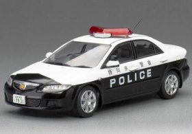 White-Black 1:43 Vitesse Shizuoka Police Diecast Mazda 6 Model