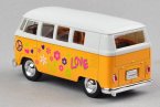 1:36 Scale White-yellow Graffiti Kids 1962 Classical VW Bus Toy