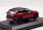 White / Red 1:43 Scale Diecast 2021 Toyota RAV4 Hybrid Model