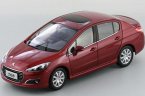 Silver / Red / White 1:18 Scale Diecast Peugeot 308 Model