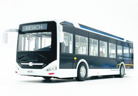 Kids 1:42 Scale Black-White Diecast City Bus Toy