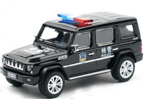 1:64 Scale Black Police Diecast 2016 BAIC ORV BJ80 SUV Model