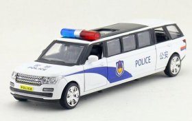 Long Size Kids White Diecast Land Rover Range Rover Police Toy