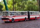 1:64 White-Red BK670 Diecast Beijing Articulated Bus Model