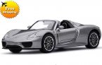 Gray 1:36 Scale Welly Kids Diecast Porsche 918 Spyder Toy