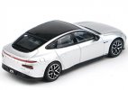 Silver / Green 1:64 Scale Diecast Xpeng P7i Model