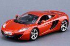 Orange / Yellow 1:24 Scale Diecast McLaren MP4-12C Model Model