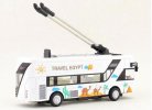 Kids White Travel Egypt Diecast Double Decker Trolley Bus Toy