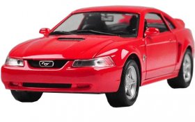 Red /Silver 1:24 Scale Welly Diecast 1999 Ford Mustang GT Model