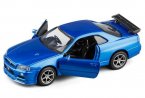 Kids 1:36 Scale Diecast Nissan Skyline GT-R R34 Toy