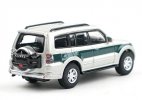 Silver-Green 1:64 Scale Diecast Mitsubishi Pajero SUV Model