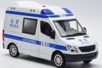 1:32 White-Blue Diecast Mercedes Benz Sprinter Police Toy