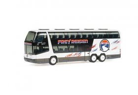 White 1:87 Scale Rietze Neoplan Skyliner Frey Reisen Bus Model