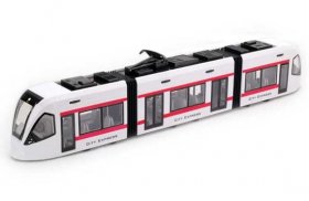 Kids 1:43 Scale Plastics White City Express Trolley Bus Toy