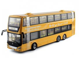 Green / Yellow 1:42 Die-Cast WUZHOULONG Double-Deck Bus Model