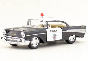 1:40 Kids Black-White Police 1957 Diecast Chevrolet Bel Air Toy