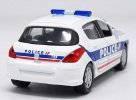 1:43 Scale NOREV White-Blue Police Diecast Peugeot 308 Model