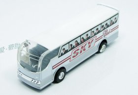 Diecast White Opening Bus Door Kids Toy Tour Bus