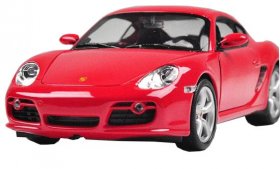 Red 1:24 Scale Welly Diecast Porsche Cayman S Model