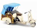 White Large Scale Vintage Tinplate Tricycle Vespa Model