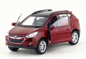 Kids 1:36 Scale Wine Red / White Diecast Hyundai Tucson ix35 Toy