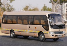 1:24 Scale Champagne Diecast JMCG Jingma Coaster Bus Model