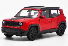 Red 1:36 Scale Welly Diecast Jeep Renegade Trailhawk Toy