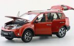 White / Red / Orange 1:18 Scale Diecast 2014 Toyota RAV4 Model