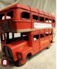 Iron Made Classical Retro Red Double Decker London Street Bus