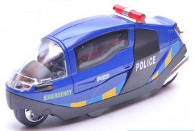 Blue / White / Black Kids 1:12 Scale Die-Cast Police Motorcycle