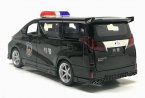 1:32 Scale Black Kids Police Diecast Toyota Alphard Rowen Toy