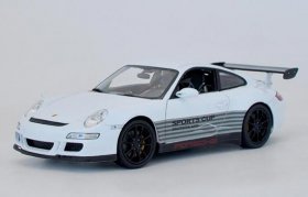 1:18 Scale White Welly Diecast Porsche 911 997 GT3 RS Model