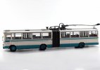 White-Blue BD562 Diecast Beijing Articulated Trolley Bus Model