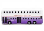 White-Purple LWB Diecast ADL Trident Double Decker Bus Model