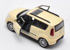 1:36 Scale Creamy White / Red Welly Diecast Kia Soul Toy