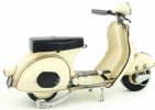 White Vintage Tinplate 1:8 Scale 1965 Vespa Scooter Model