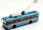 Blue 1:64 Scale Diecast Huayu BJD WG120C Trolley Bus Model