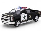 1:46 Silver / Black Diecast Chevrolet Silverado Pickup Truck Toy